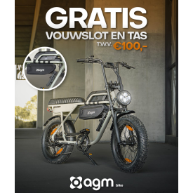 AGM GT250 Fatbike actie, gratis slot en tas.